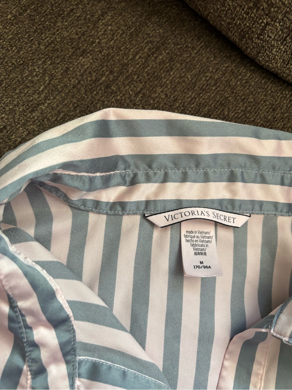 Victoria's Secret Pink and Blue Striped Short Sleeve Pajama Set - Picture 3 of 6